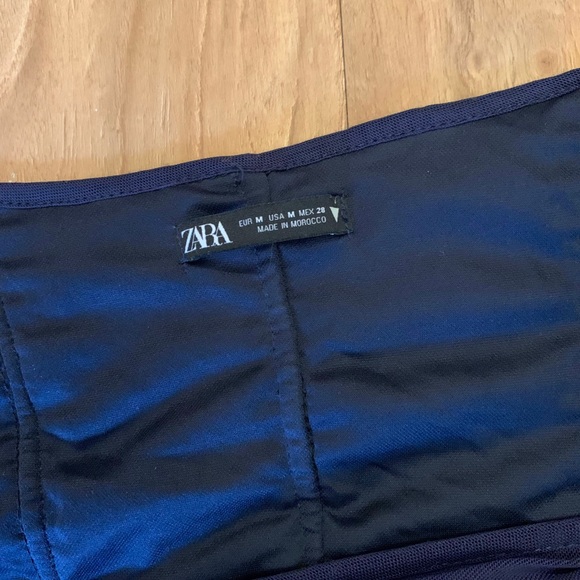 Zara Navy Ruched Bodysuit - Picture 3 of 3